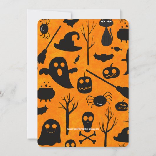 Uitnodiging van de partij Pumpkin Halloween (Achterkant)