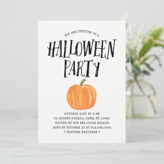 Uitnodiging van de partij Pumpkin Halloween (Staand voorkant)