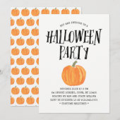 Uitnodiging van de partij Pumpkin Halloween (Voorkant / Achterkant)