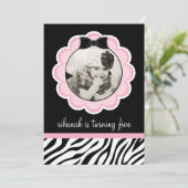 Uitnodiging van de partij Sassy en Wild Zebra Birt (Staand voorkant)