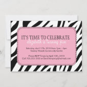 Uitnodiging van de partij Sassy en Wild Zebra Birt (Achterkant)