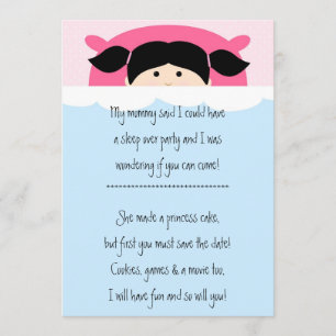 Uitnodiging van de partij Slumber Birthday