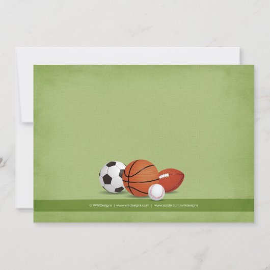 Uitnodiging van de partij Sports Birthday (Achterkant)