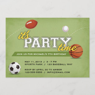 Uitnodiging van de partij Sports Birthday