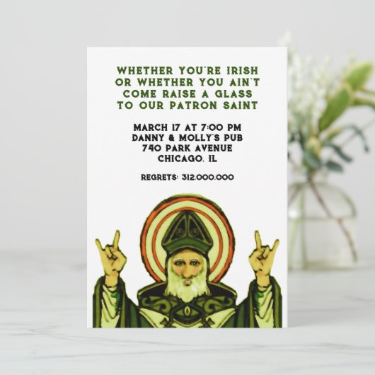Uitnodiging van de partij St. Patrick (Staand voorkant)