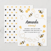 uitnodiging van de partij Sweet Little Honey Bee B (Voorkant / Achterkant)