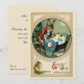 Uitnodiging van de partij Tea om paaseieren te dec (Voorkant / Achterkant)