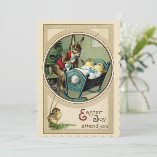 Uitnodiging van de partij Tea om paaseieren te dec (Staand voorkant)