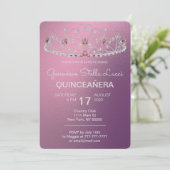 Uitnodiging van de partij Tiara Quinceañera (Staand voorkant)