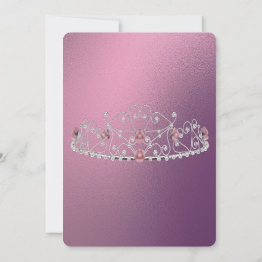 Uitnodiging van de partij Tiara Quinceañera (Achterkant)