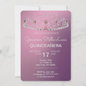 Uitnodiging van de partij Tiara Quinceañera (Voorkant)