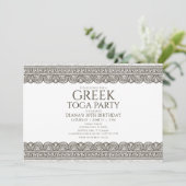 uitnodiging van de partij Toga Birthday met stenen (Staand voorkant)