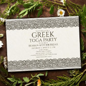 uitnodiging van de partij Toga Birthday met stenen