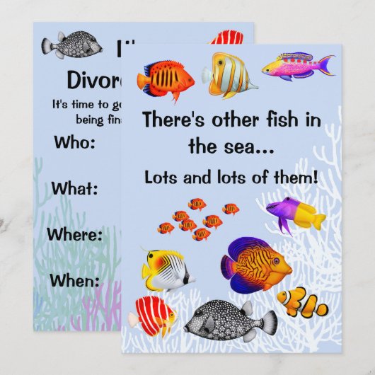 Uitnodiging van de partij Tropical Coral Reef Fish (Voorkant / Achterkant)