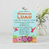Uitnodiging van de partij Tropische Flower Luau (Staand voorkant)