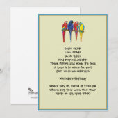 Uitnodiging van de partij Tropische Parrots Luau (Voorkant / Achterkant)