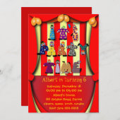 uitnodiging van de partij van Birthday: 036 Clowns (Voorkant / Achterkant)