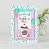 Uitnodiging van de partij van Birthday - Ice Cream (Staand voorkant)
