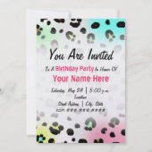 Uitnodiging van de partij van Birthday - Neon Airb (Voorkant)
