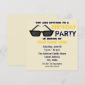 Uitnodiging van de partij van Birthday - Zwarte Zo (Voorkant / Achterkant)