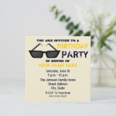 Uitnodiging van de partij van Birthday - Zwarte Zo (Staand voorkant)