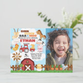 Uitnodiging van de partij van boerderij op zaterda (Staand voorkant)