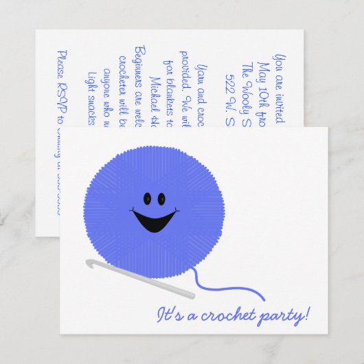 Uitnodiging van de Partij van Crochet (Voorkant / Achterkant)