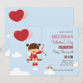 Uitnodiging van de partij van Cupid Valentijns afs (Voorkant / Achterkant)