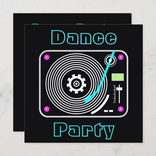 Uitnodiging van de Partij van Dance (Voorkant / Achterkant)