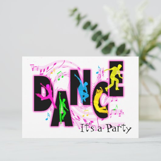 Uitnodiging van de Partij van Dance (Staand voorkant)