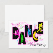Uitnodiging van de Partij van Dance (Voorkant / Achterkant)