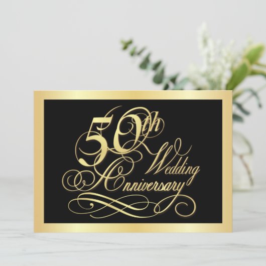 Uitnodiging van de partij van de 50e Jubileum - Go (Staand voorkant)