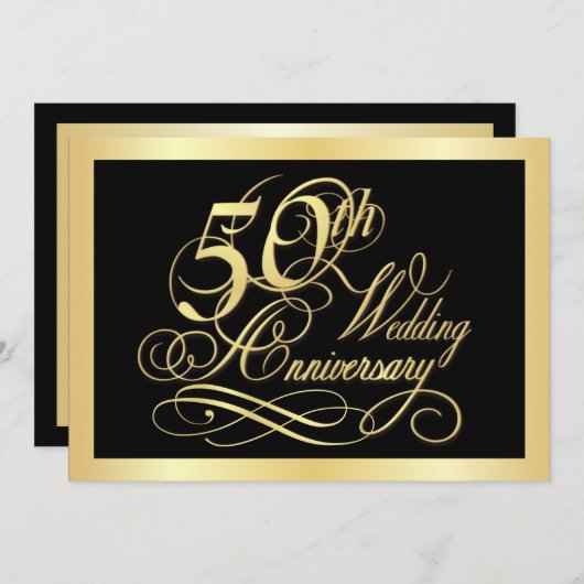 Uitnodiging van de partij van de 50e Jubileum - Go (Voorkant / Achterkant)