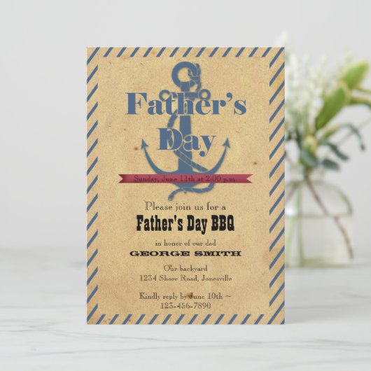Uitnodiging van de Partij van de Anchor BBQ (Staand voorkant)