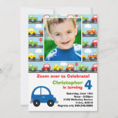 Uitnodiging van de partij van de auto van Birthday (Voorkant)