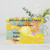 Uitnodiging van de partij van de Balloons (Staand voorkant)