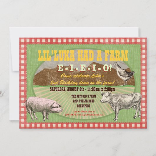 Uitnodiging van de Partij van de boerderij - de Ou (Voorkant)