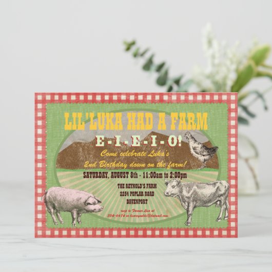 Uitnodiging van de Partij van de boerderij - de Ou (Staand voorkant)