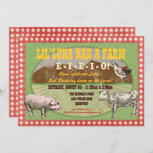 Uitnodiging van de Partij van de boerderij - de Ou (Voorkant / Achterkant)