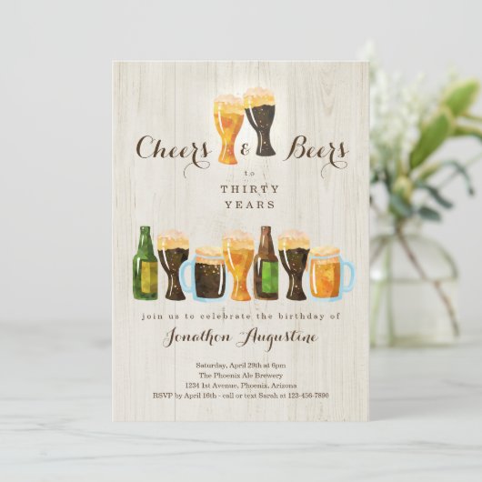 Uitnodiging van de partij van de Cheers & Beer Bir (Staand voorkant)