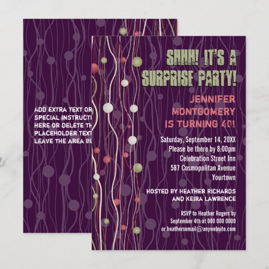 Uitnodiging van de Partij van de Confetti van de G (Voorkant / Achterkant)