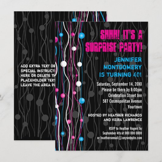 Uitnodiging van de Partij van de Confetti van de G (Voorkant / Achterkant)