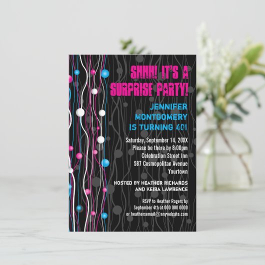 Uitnodiging van de Partij van de Confetti van de G (Staand voorkant)