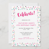 uitnodiging van de partij van de Confetti van de K (Voorkant)