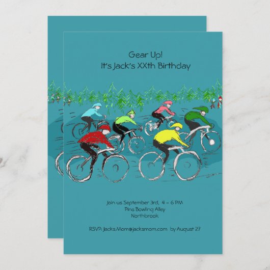 Uitnodiging van de partij van de Cycli van de Dag (Voorkant / Achterkant)