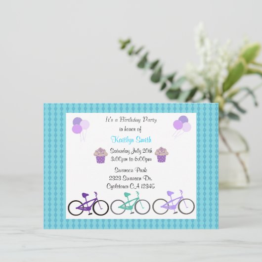 Uitnodiging van de Partij van de Dagen van Cute Bi (Staand voorkant)