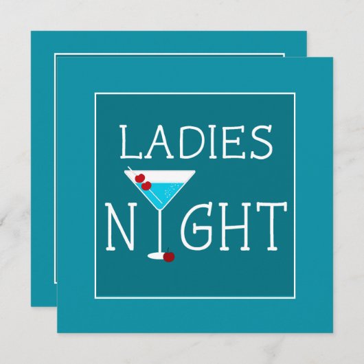 Uitnodiging van de Partij van de Dames Night Bache (Voorkant / Achterkant)