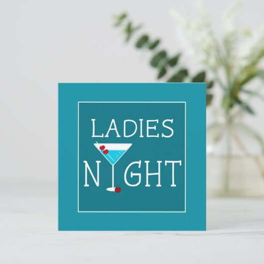 Uitnodiging van de Partij van de Dames Night Bache (Staand voorkant)