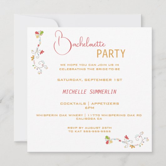 Uitnodiging van de Partij van de Flora-grens van B (Voorkant)