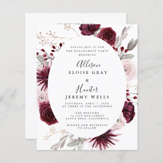 Uitnodiging van de partij van de gevestigde partij (Voorkant / Achterkant)